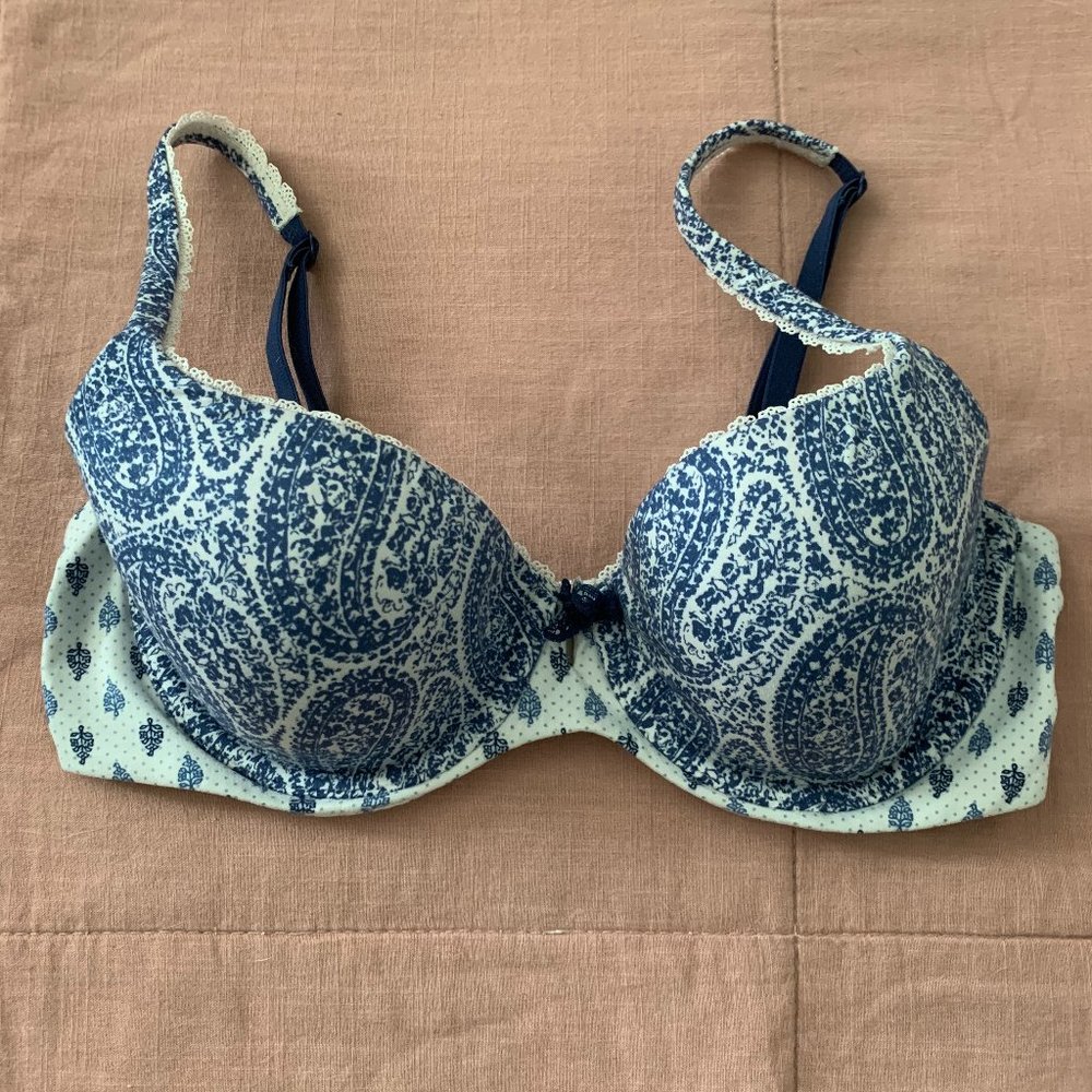 Blue Paisley Body by Victoria Bra, Demi Lined